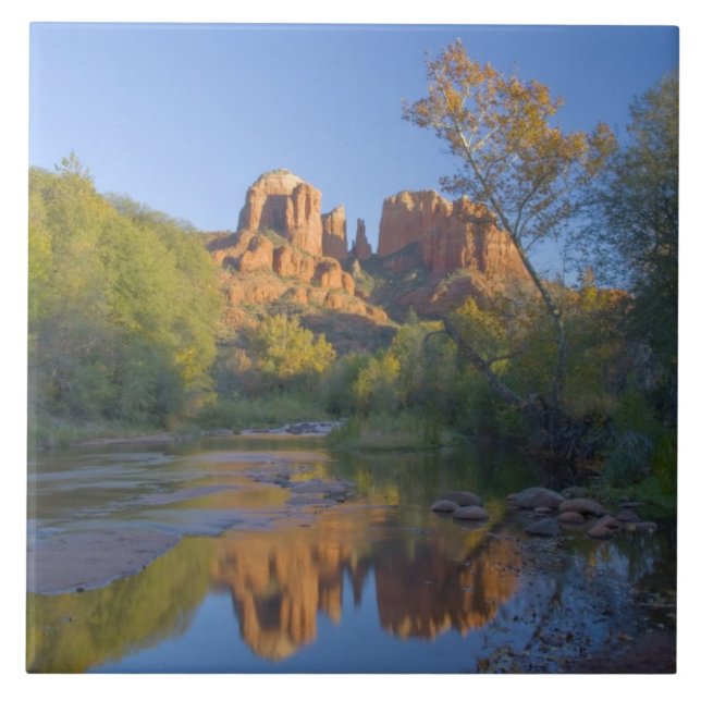 AZ, Arizona, Sedona, Crescent Moon Recreation Ceramic Tile (Front)