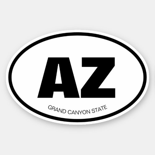 AZ _ Arizona state abbreviation oval vinyl sticker