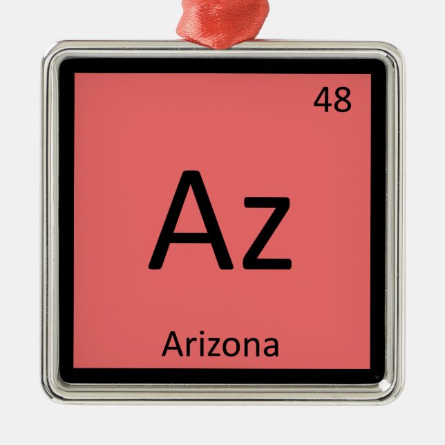 Az - Arizona State Chemistry Periodic Table Symbol Metal Ornament (Front)