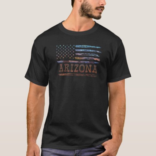 Az Arizona Us Flag Grand Canyon State Outdoors Act T_Shirt