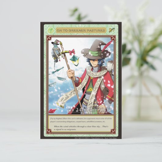 AZ card - On to Greener Pastures (Standing Front)