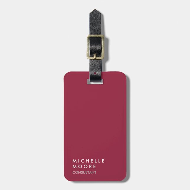 AZ Cardinals Red Creative Simple Plain Trendy Luggage Tag (Front Vertical)