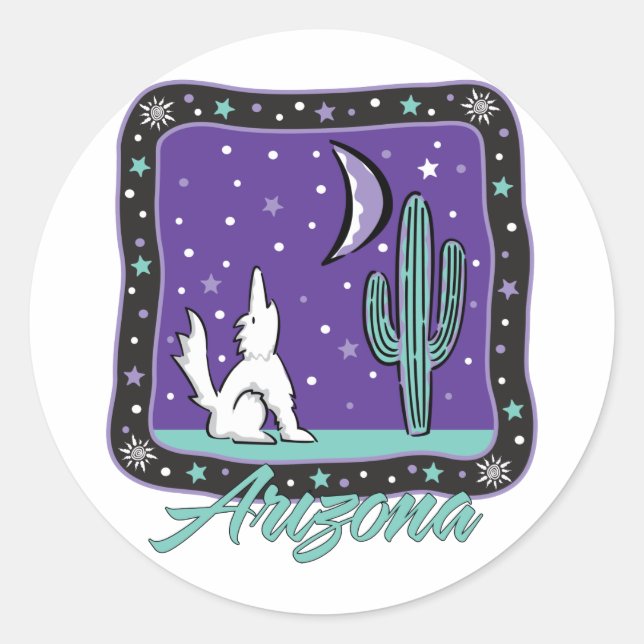 AZ-Coyote Classic Round Sticker (Front)