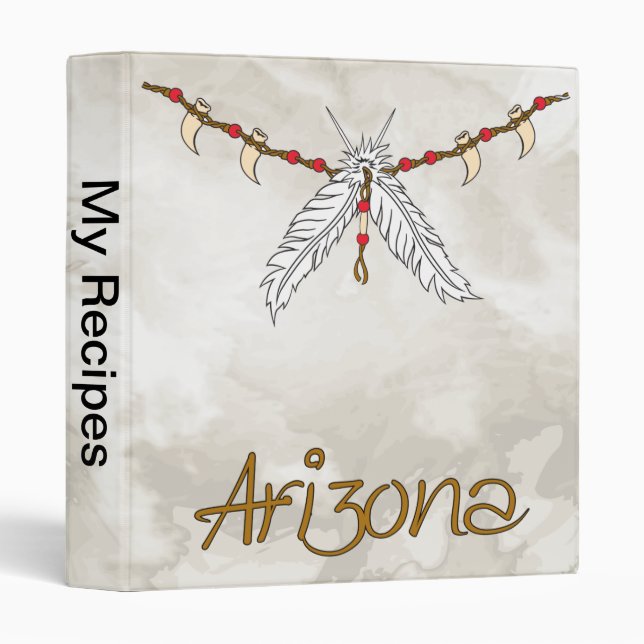 AZ Feather Necklace 3 Ring Binder (Front/Spine)
