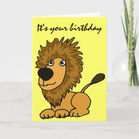 AZ- Funny Lion Birthday Card | Zazzle.com