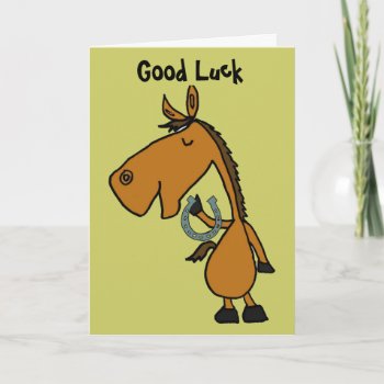 Az- Horse And Horse Shooe Good Luck Card by inspirationrocks at Zazzle