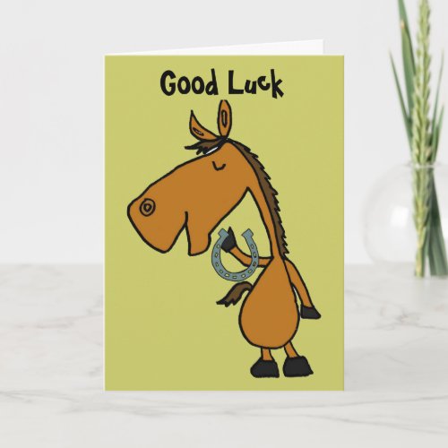 AZ_ Horse and Horse Shooe Good Luck Card