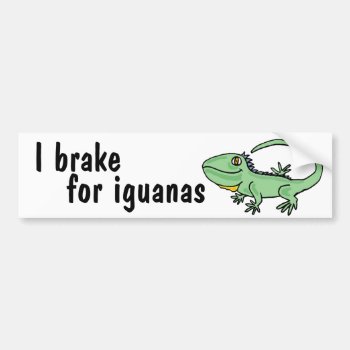 Az- I Brake For Iguanas Bumper Sticker by inspirationrocks at Zazzle