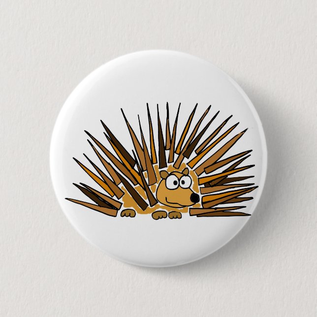 AZ- Porcupine Art Cartoon Pinback Button (Front)