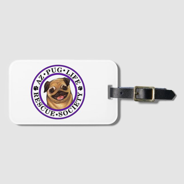 AZ Pug Life luggage tag (Front Horizontal)