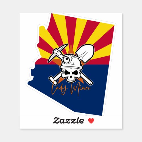 AZ State Lady Miner Sticker