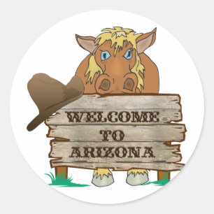 AZ- Welcome to Arizona Horse Classic Round Sticker