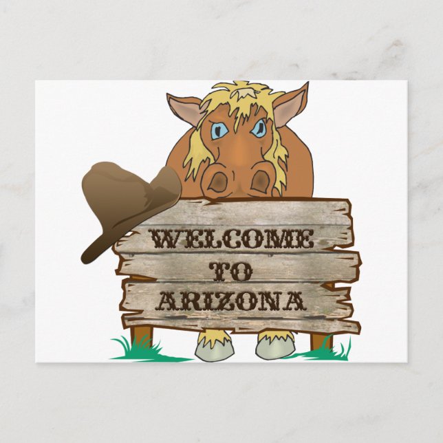 AZ- Welcome to Arizona Horse Postcard (Front)