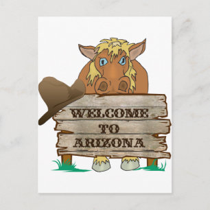 AZ- Welcome to Arizona Horse Postcard
