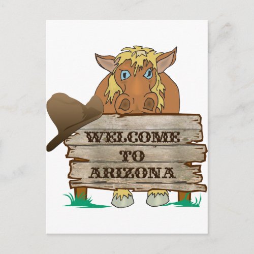 AZ_ Welcome to Arizona Horse Postcard