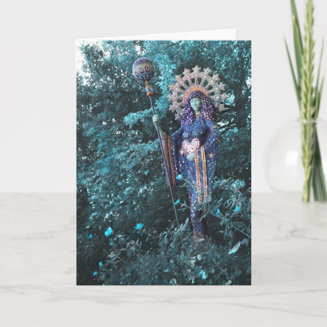 aza goddess of feminine energy of the cosmos holiday card (Front)