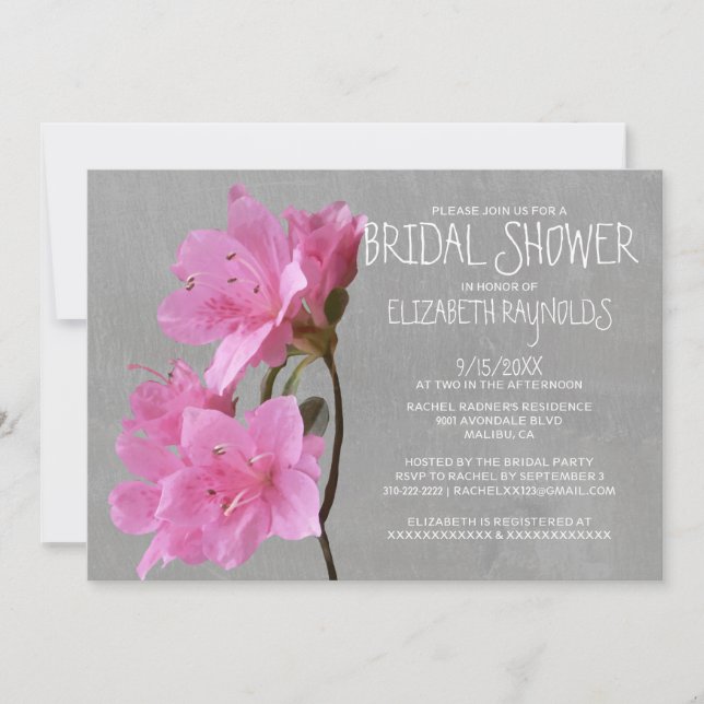 Azalea Bridal Shower Invitations (Front)