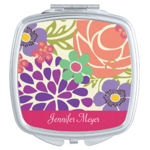 Azalea Floral Garden Personalized Compact Mirror