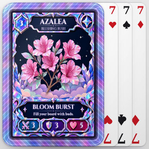 Azalea Flower, Rainbow Foil Art Poker Cards