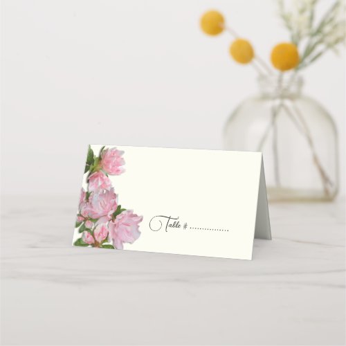 Azalea Flowers Tented Escort or Place Cards