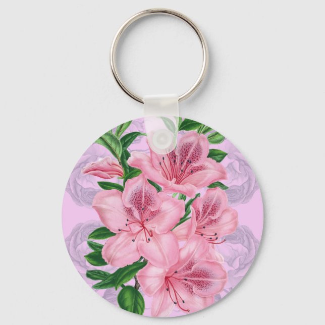 Azalea Pink Romance Keychain (Front)