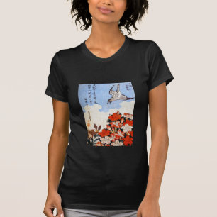Azaleas and Sparrow, Katsushika Hokusai T-Shirt