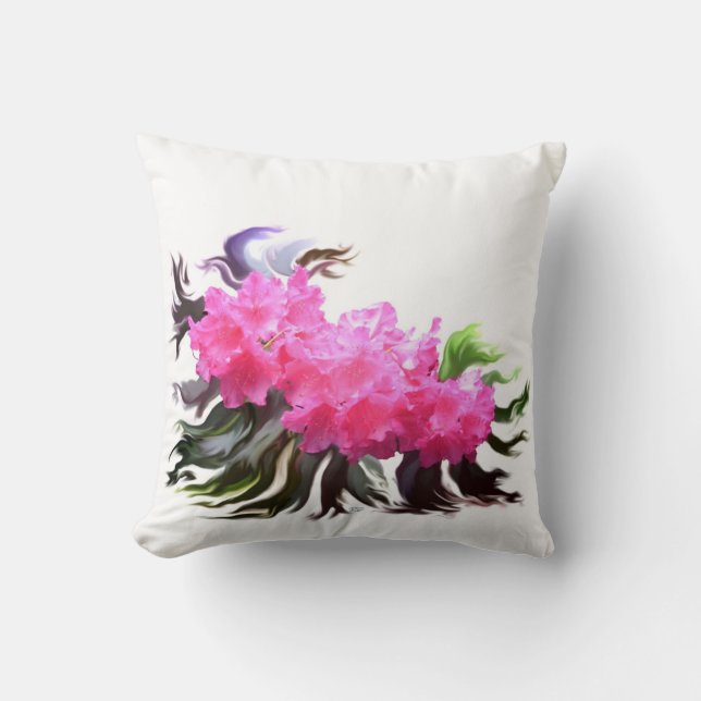 Azaleas Throw Pillow (Front)