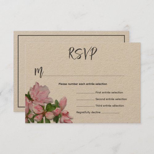 Azaleas Wedding Initials Entre List RSVP Cards