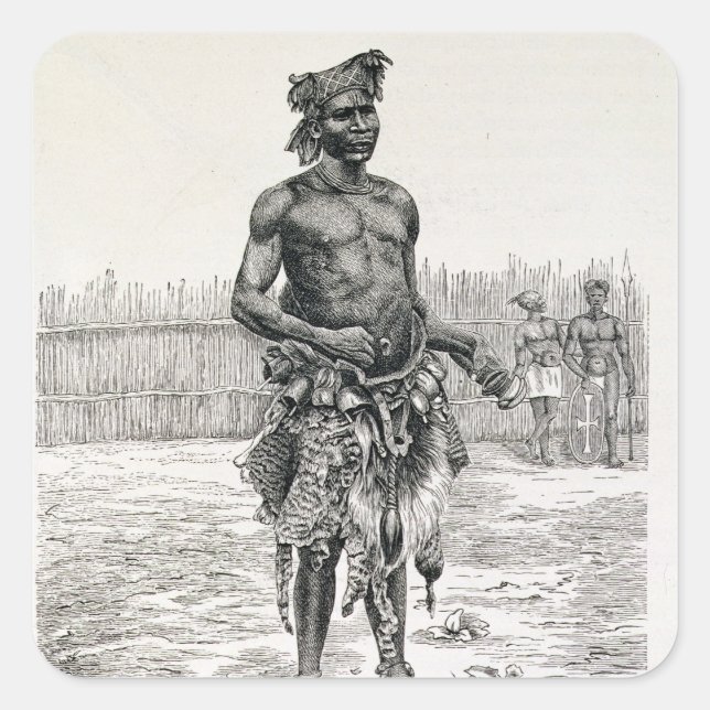 Azandeh  Binsa or Witch Doctor Square Sticker (Front)