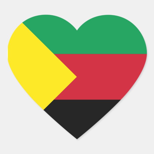 Azawad Flag Heart Sticker (Front)