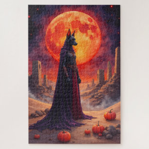 Azawakh Dark Desert Halloween Fantasy Art Jigsaw Puzzle