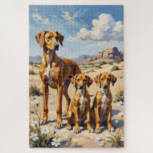 Azawakh Desert Bloom Art Jigsaw Puzzle