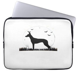 Azawakh Dog – Halloween Moon Silhouette Classic T- Laptop Sleeve
