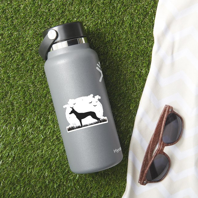 Azawakh Dog – Halloween Moon Silhouette Classic T- Sticker (HydroFlask Insitu)