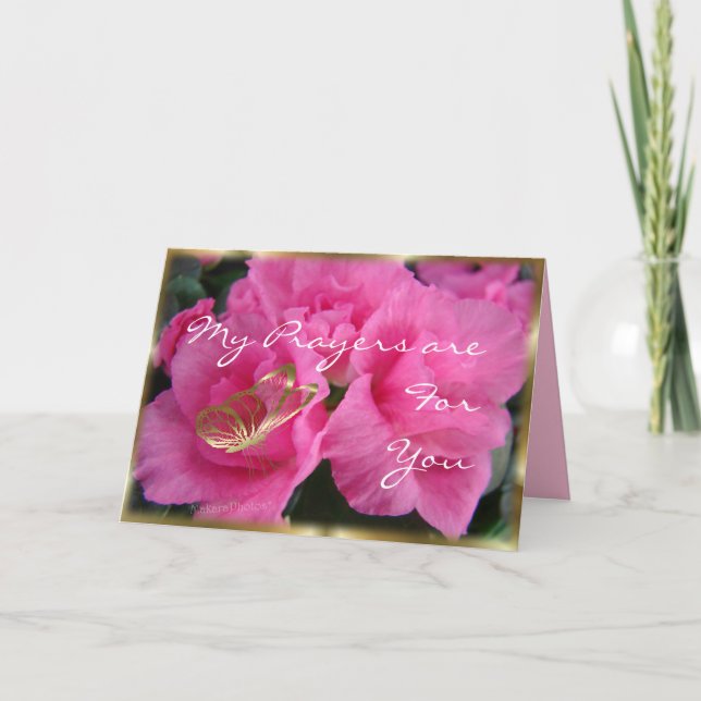 Azeleas & Gold Bfly-customize any occasion Card (Front)