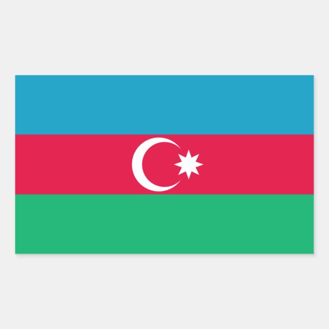 Azerbaijan/Azerbaijani Flag Rectangular Sticker (Front)