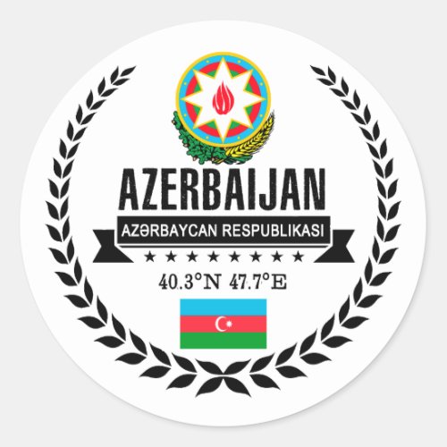 Azerbaijan Classic Round Sticker