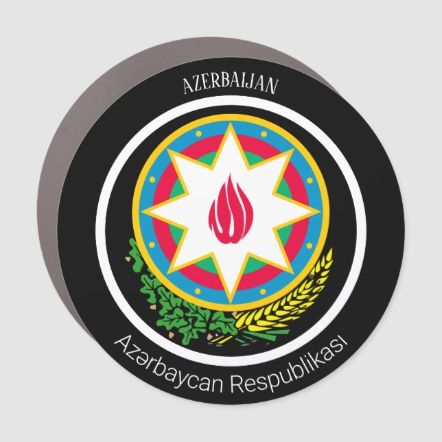 Azerbaijan Coat of Arms Patriotic Car Magnet (Front)