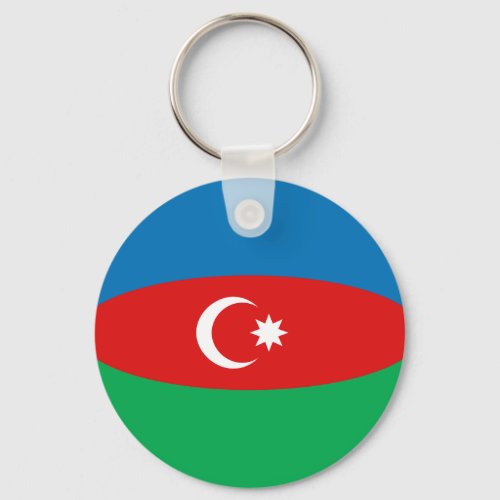 Azerbaijan Fisheye Flag Keychain