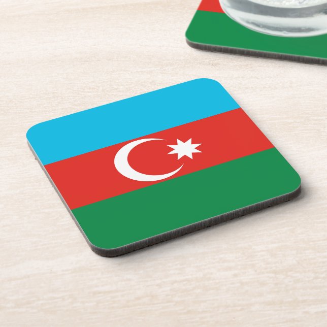 Azerbaijan flag beverage coaster (Left Side)