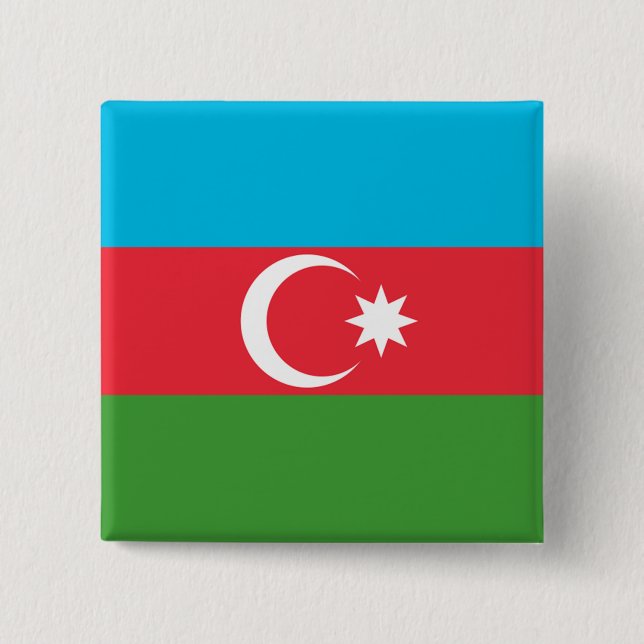 Azerbaijan Flag Button (Front)