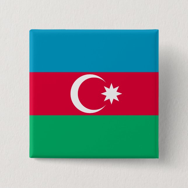 Azerbaijan Flag Button (Front)
