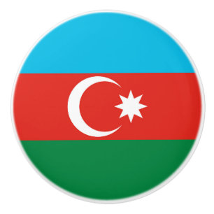 Azerbaijan flag ceramic knob