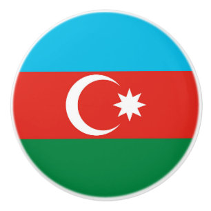 Azerbaijan flag ceramic knob
