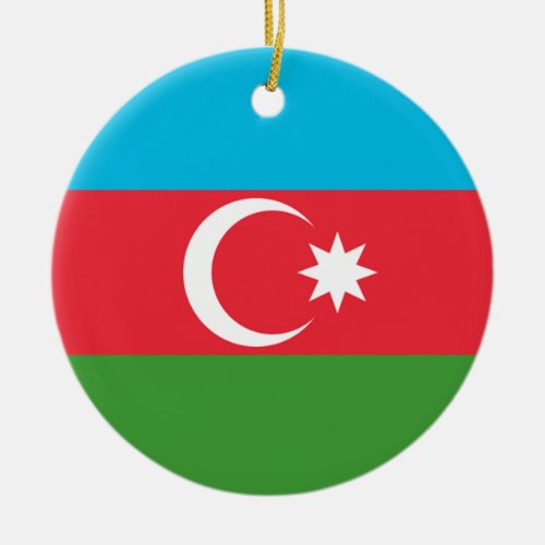 Azerbaijan Flag Ceramic Ornament