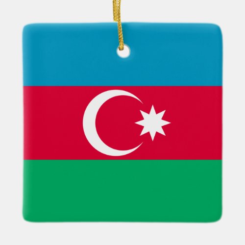 Azerbaijan Flag Ceramic Ornament
