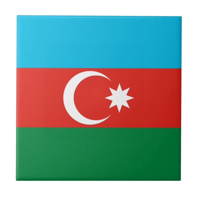 Azerbaijan flag ceramic tile (Front)