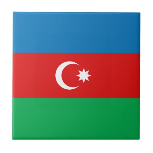 Azerbaijan Flag Ceramic Tile