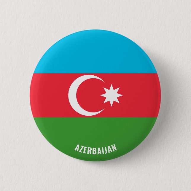 Azerbaijan Flag Charming Patriotic Button (Front)