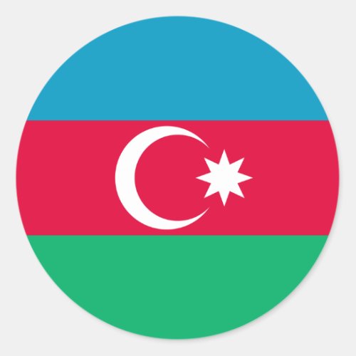 Azerbaijan Flag Classic Round Sticker